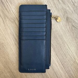 Lodis Leather Card Sleeve Slim Wallet RFID - Blue Leather - Butter Soft